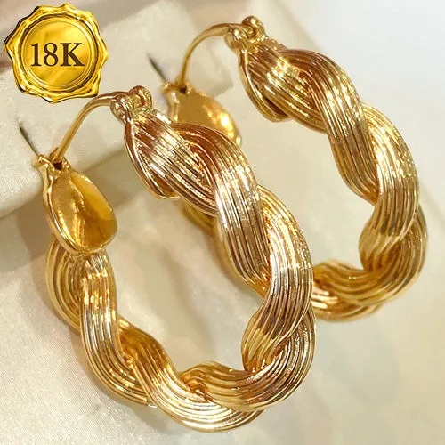 3.8G 18KT SOLID GOLD HOOD EARRINGS