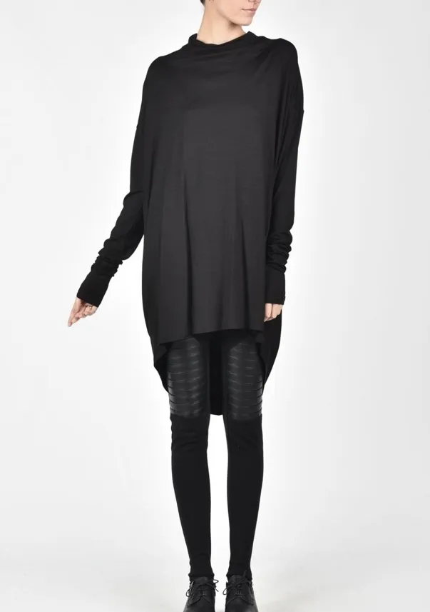 Aakasha  |Long Sleeves Plain Handmade Asymmetry Tunics