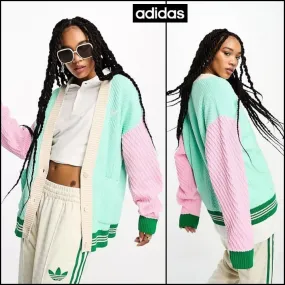 adidas  |Casual Style Long Sleeves Cotton Logo Cardigans