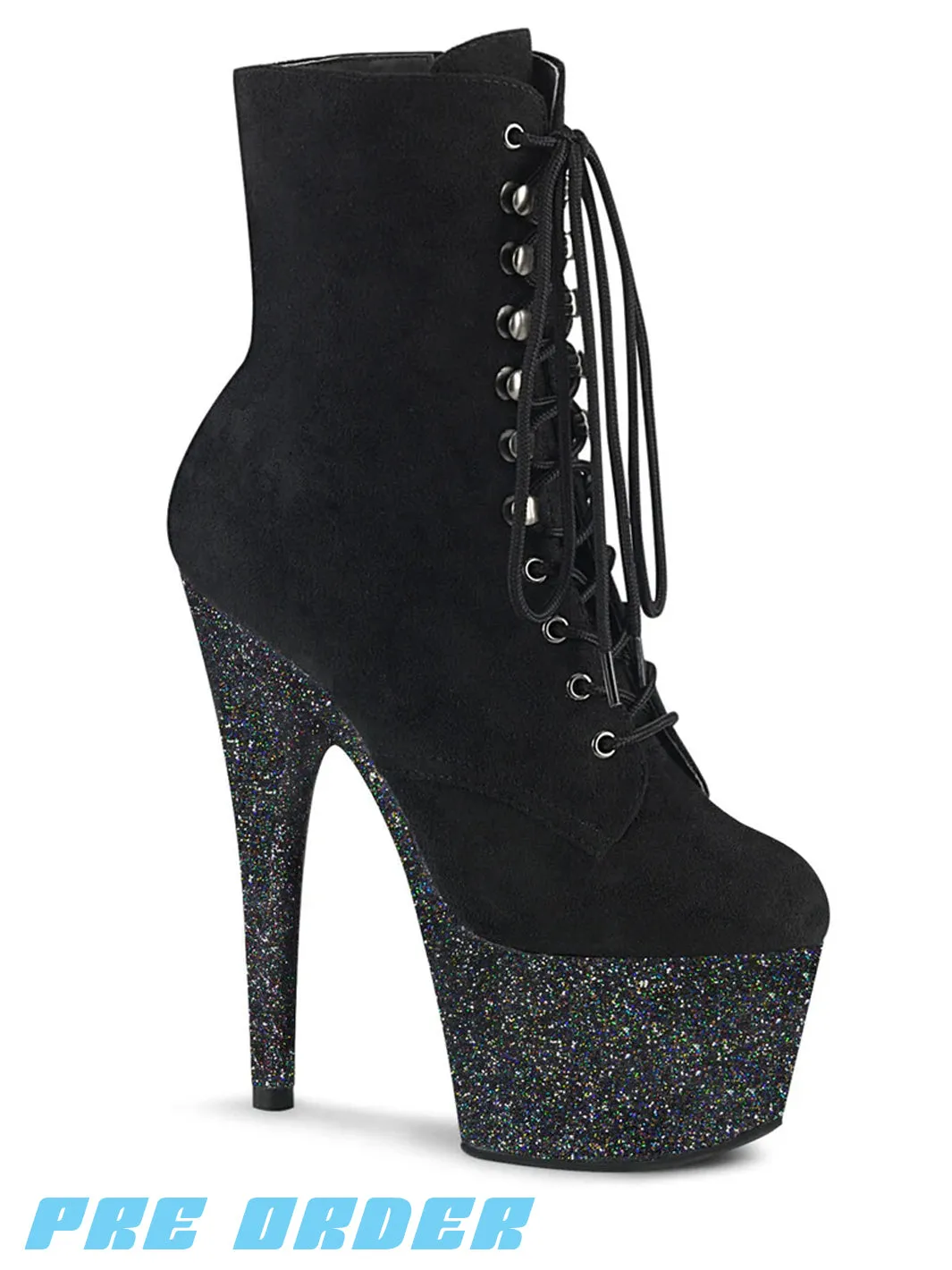 ADORE-1020FSMG - BLACK FAUX SUEDE  PRE ORDER 