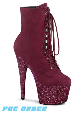 ADORE-1020FSMG - BURGUNDY FAUX SUEDE  PRE ORDER 