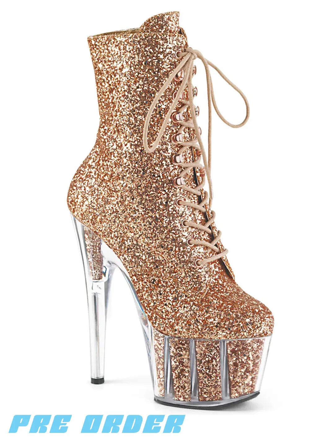 ADORE-1020G HEELS - ROSE GOLD GLITTER  PRE ORDER 