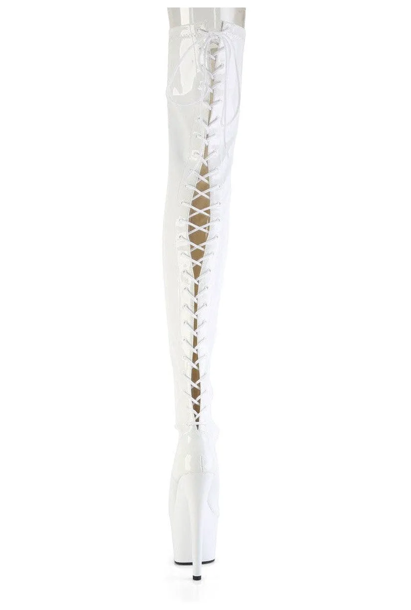 ADORE-3850 White Patent Thigh Boot