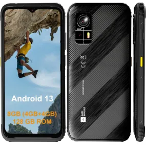 AGM H6 Rugged Ultra Slim Mobile Phone Dual Sim 128GB/4GB 6.5 Black