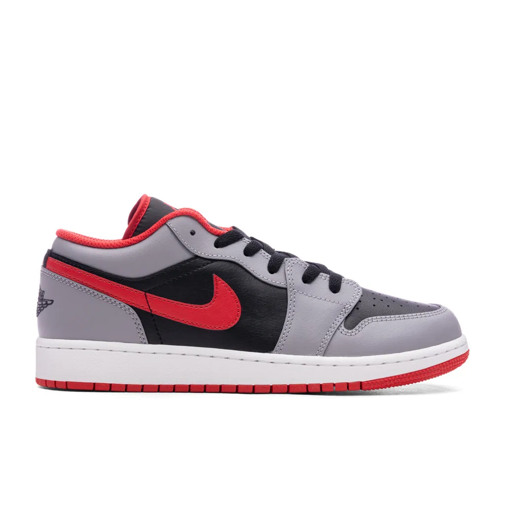 Air Jordan 1 Low (GS) - Black/Fire Red/Cement Grey/White