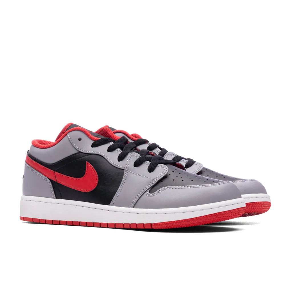 Air Jordan 1 Low (GS) - Black/Fire Red/Cement Grey/White