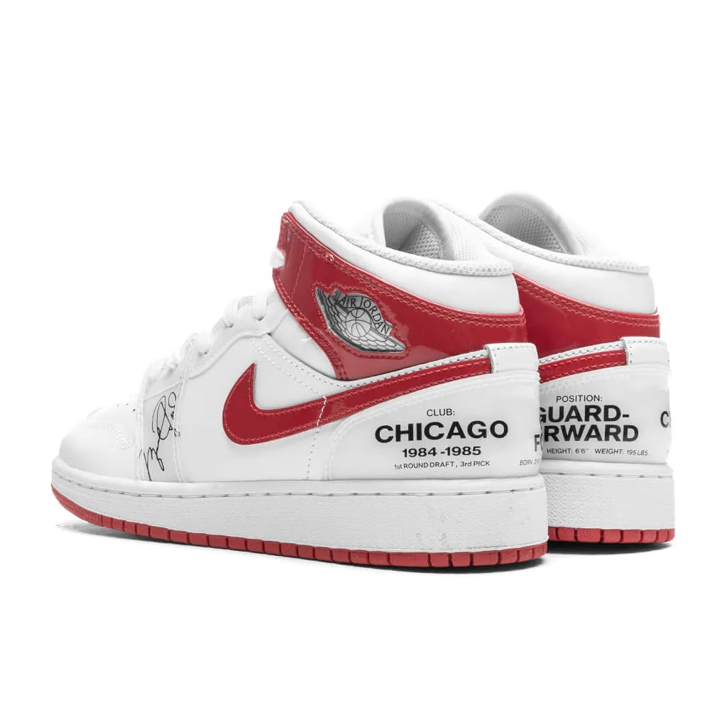 Air Jordan 1 Mid SS (GS) - White/University Red