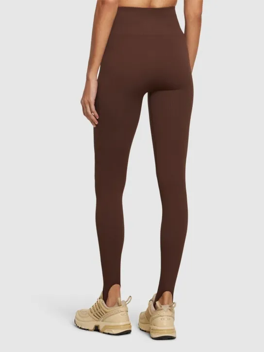 Andreadamo   Ribbed jersey leggings w/ stirrups 