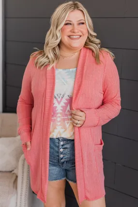 Anything For Love Knit Cardigan- Bubblegum Pink