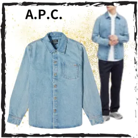 A.P.C.  |Unisex Denim Street Style Long Sleeves Plain Cotton