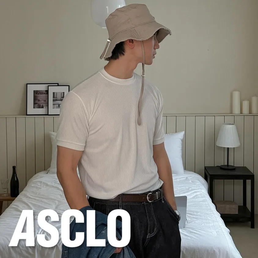 ASCLO  |Crew Neck Pullovers Unisex Street Style Plain Short Sleeves