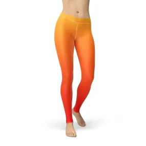 Avery Yellow Red Ombre Leggings