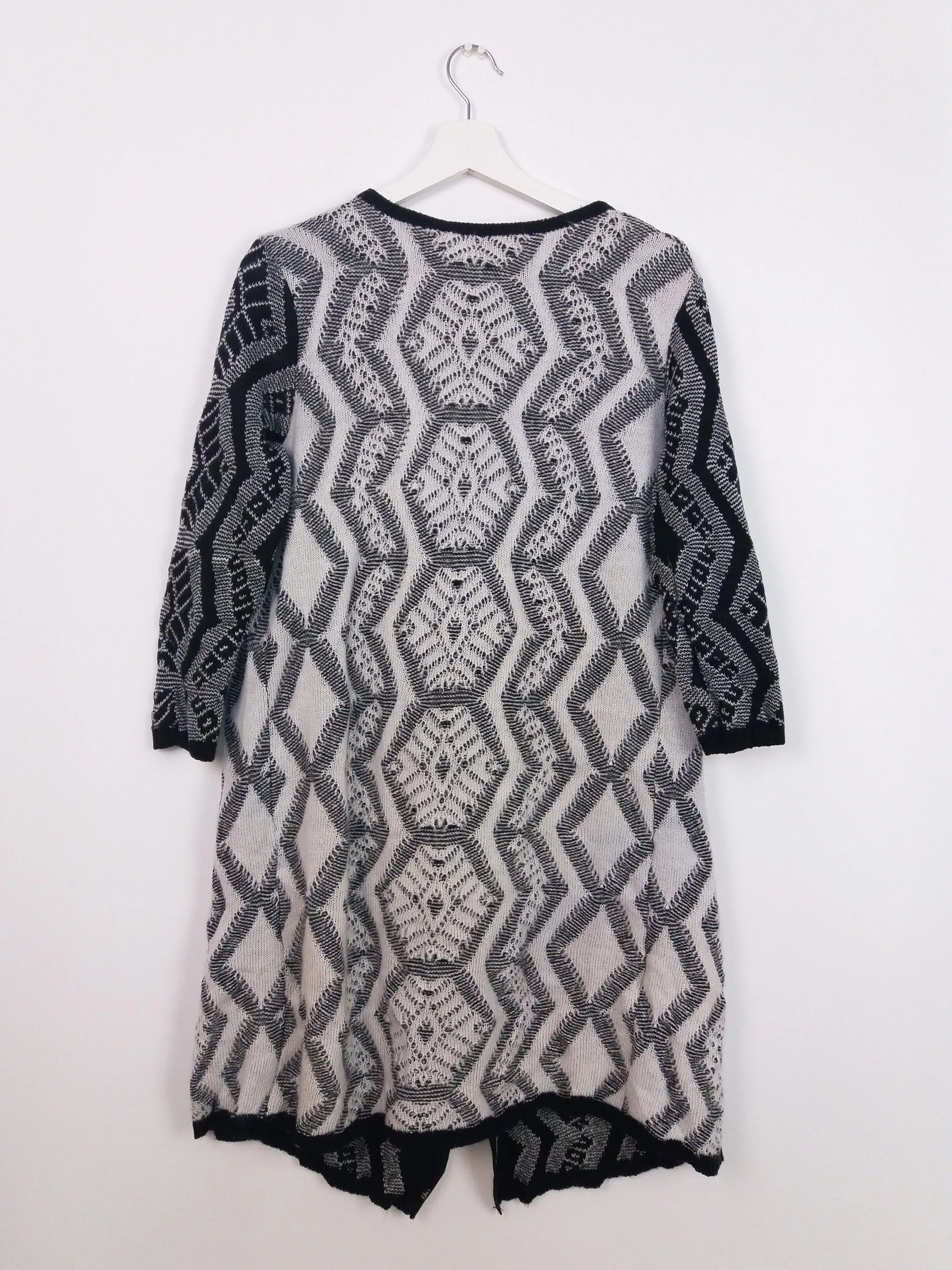 Aztec Pattern Open Cardigan 3/4 Sleeves