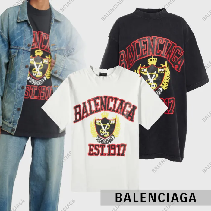 BALENCIAGA  |Crew Neck Pullovers Unisex Blended Fabrics Street Style