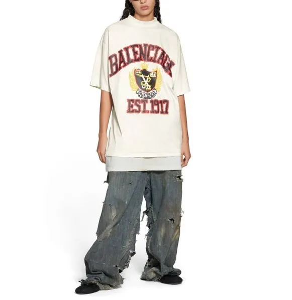 BALENCIAGA  |Crew Neck Pullovers Unisex Blended Fabrics Street Style