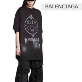 BALENCIAGA  |Crew Neck Pullovers Unisex Street Style Plain Cotton