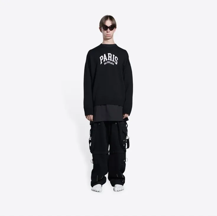 BALENCIAGA  |Crew Neck Pullovers Unisex Wool Blended Fabrics Street Style