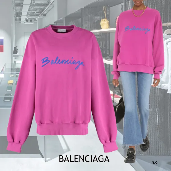 BALENCIAGA  |Crew Neck Rib Long Sleeves Cotton Medium Logo