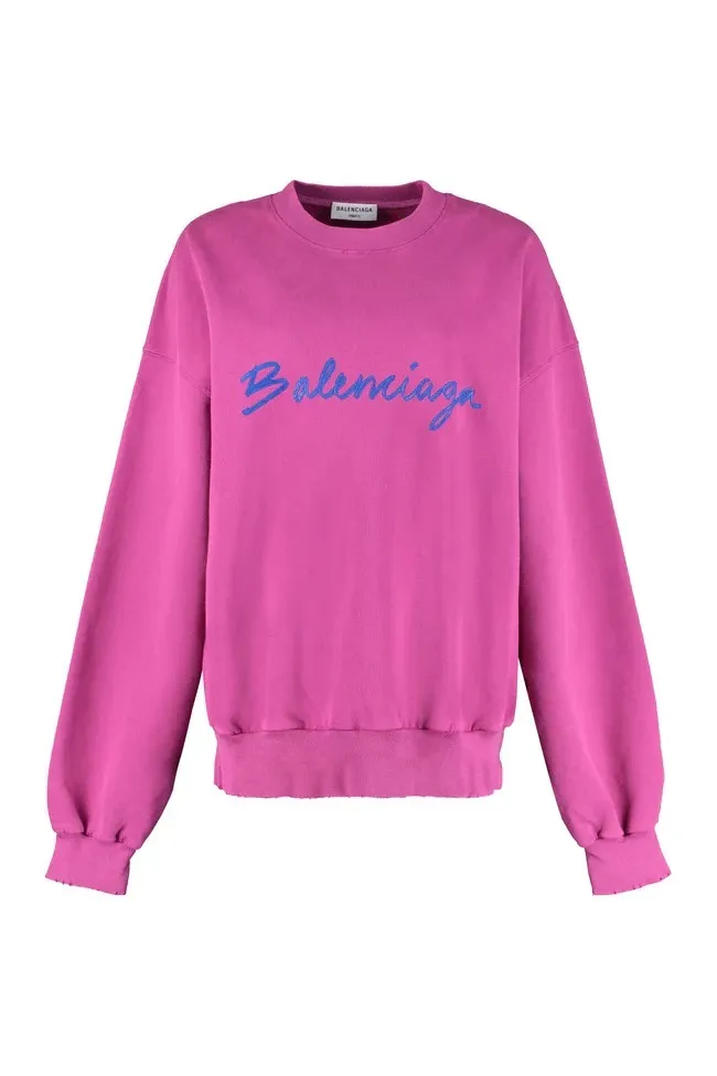 BALENCIAGA  |Crew Neck Rib Long Sleeves Cotton Medium Logo