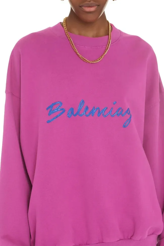 BALENCIAGA  |Crew Neck Rib Long Sleeves Cotton Medium Logo