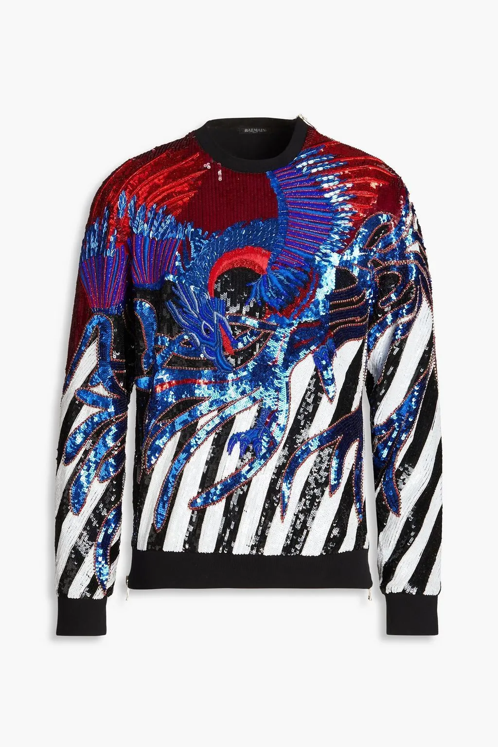 BALMAIN  |Silk Street Style Long Sleeves Luxury Sweatshirts