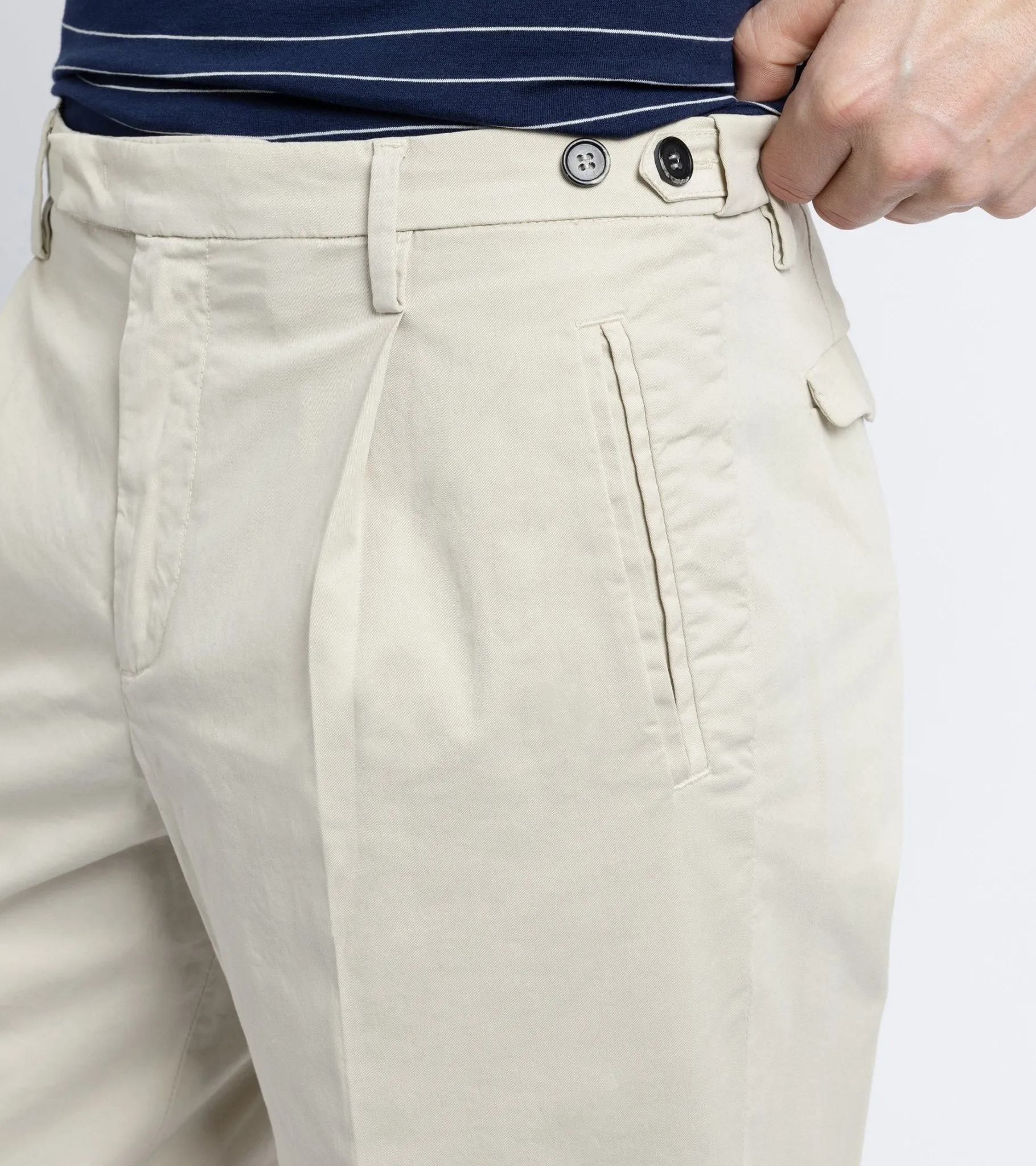 Barena Masco Trevo Cotton Twill Trousers: Beige