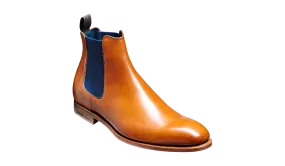 Barker Hopper Traditional Chelsea Boot- Cedar Calf / Navy Elastic