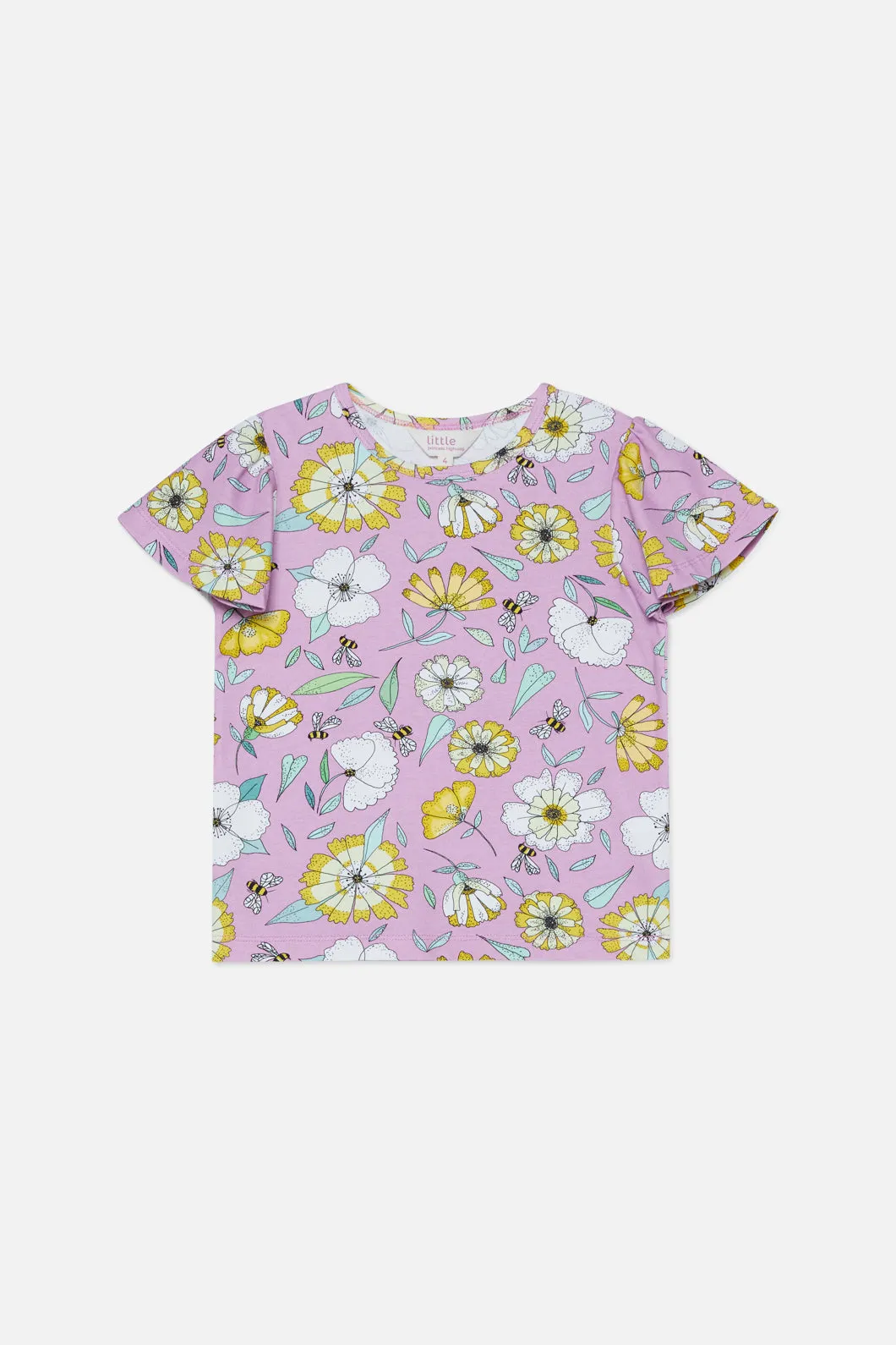 Bee Floral Kids Short Sleeve Tee