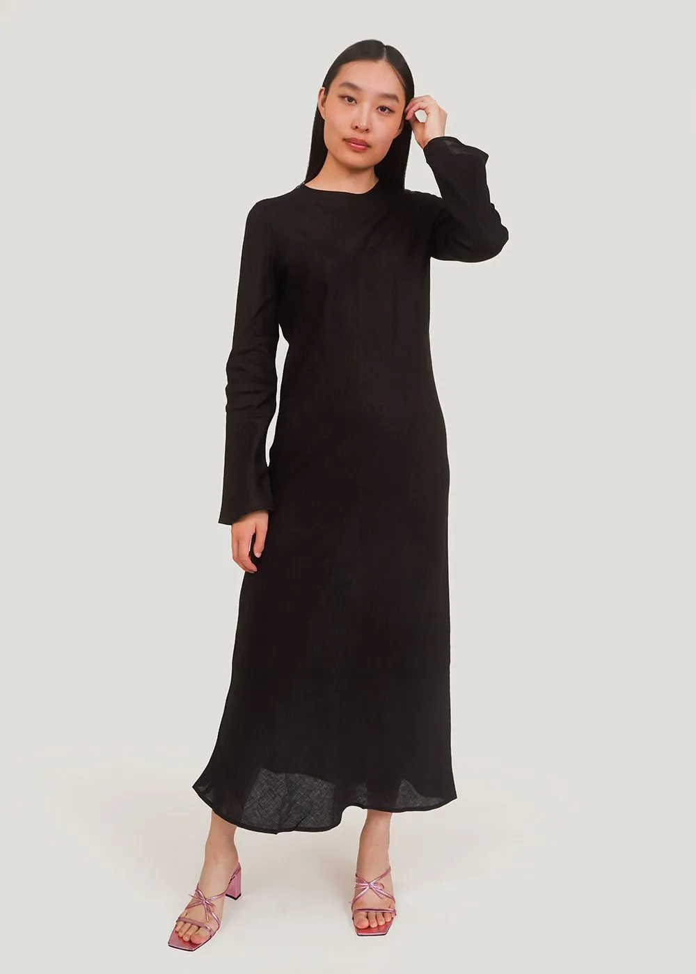 Black Dydine Longsleeve Dress