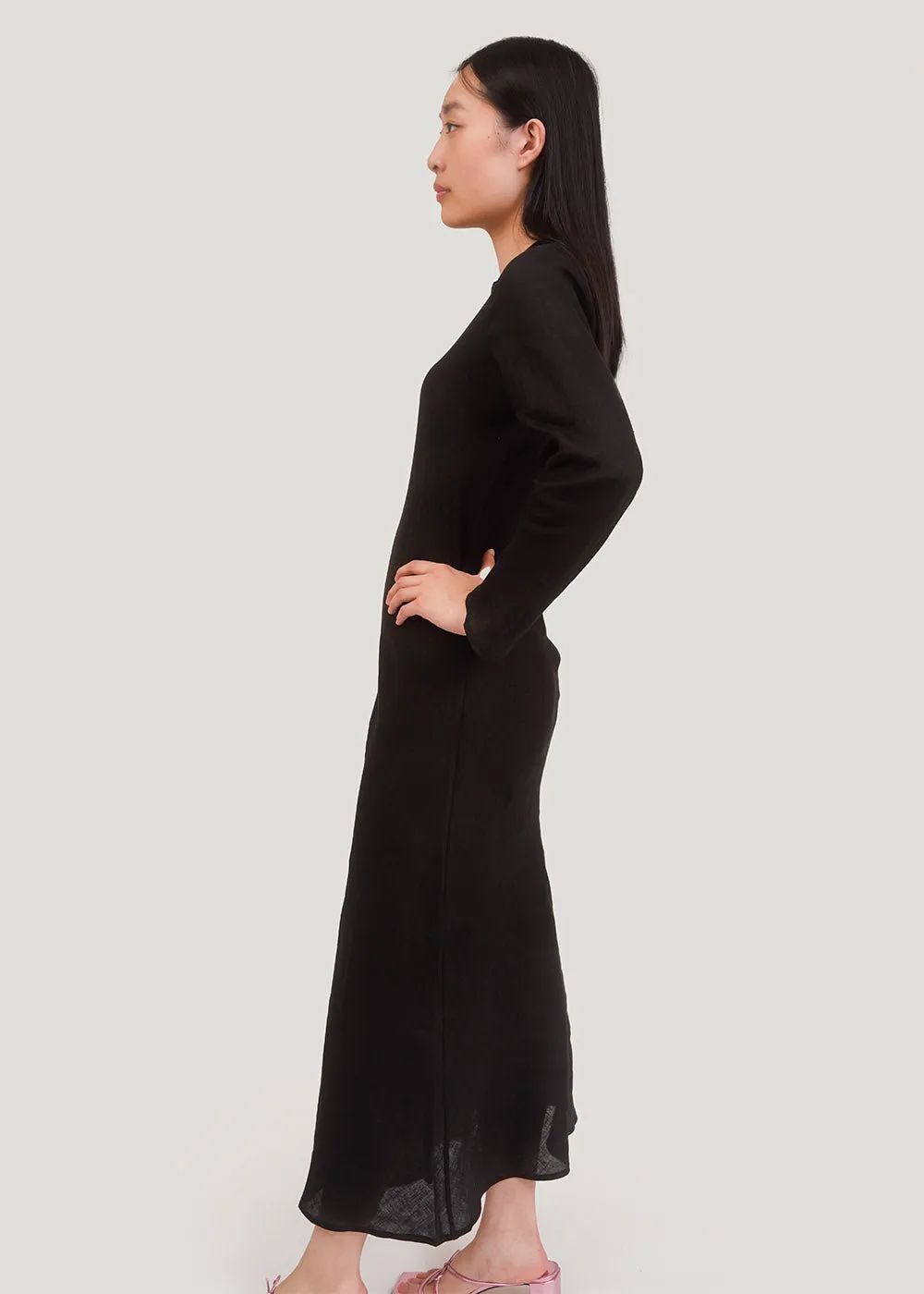 Black Dydine Longsleeve Dress