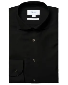 Black Merino Wool Dress Shirt