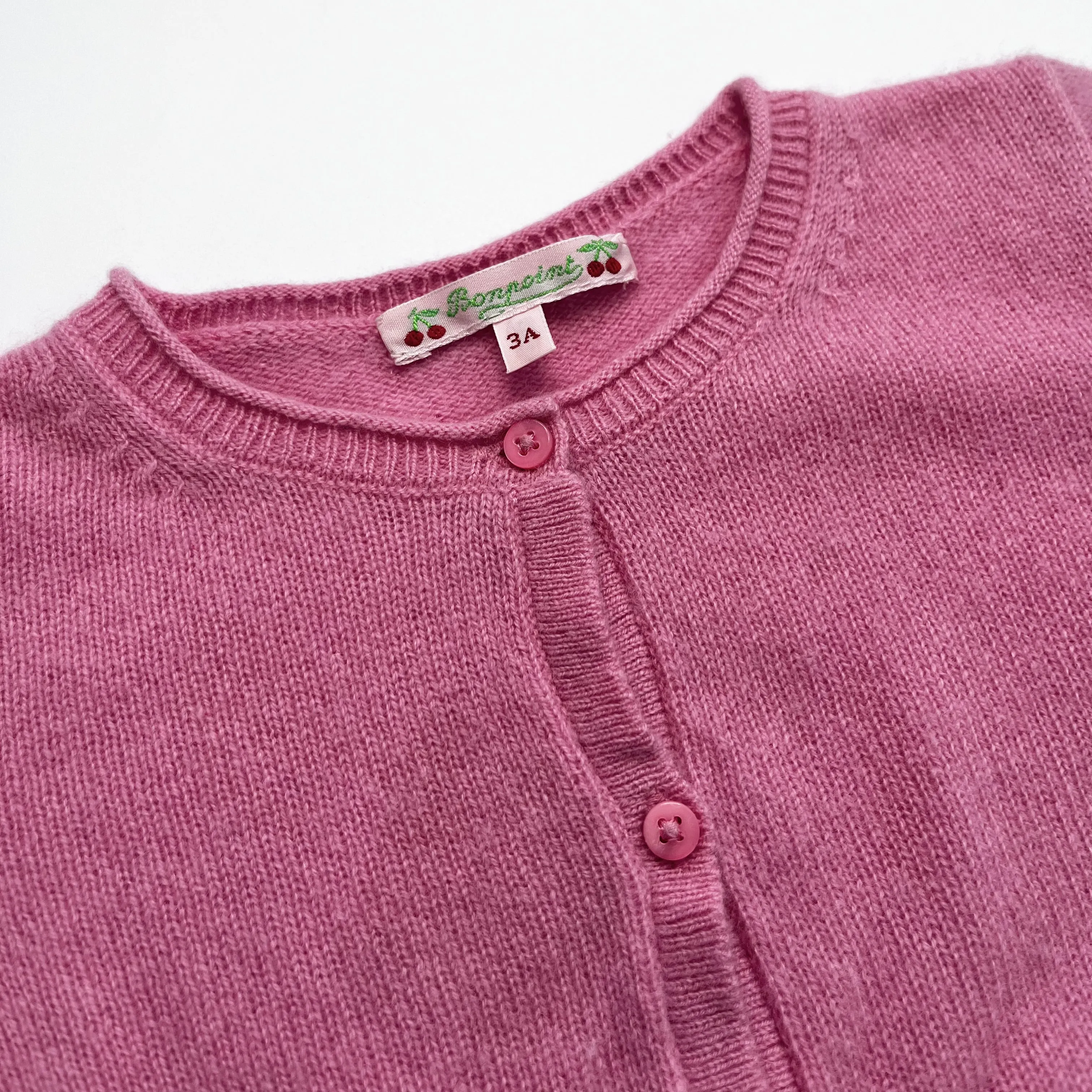 Bonpoint Bubblegum Pink Cashmere Cardigan: 3 Years