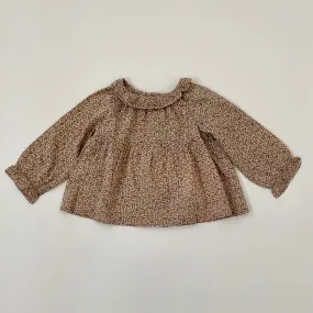 Bonpoint Liberty Print Blouse With Frill Collar & Slant Buttons: 18 Months