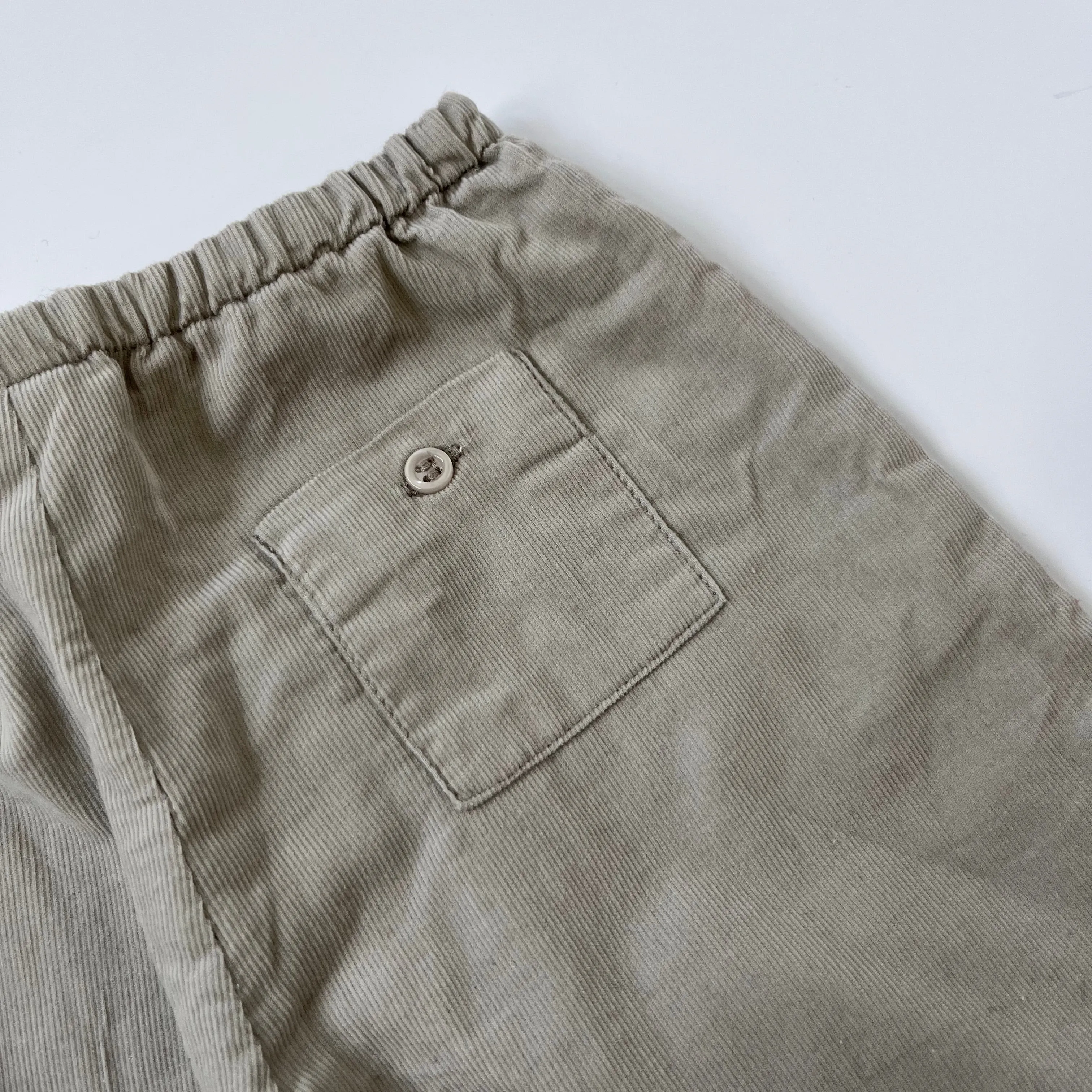 Bonpoint Light Grey Fine Cord Trousers: 3 Months