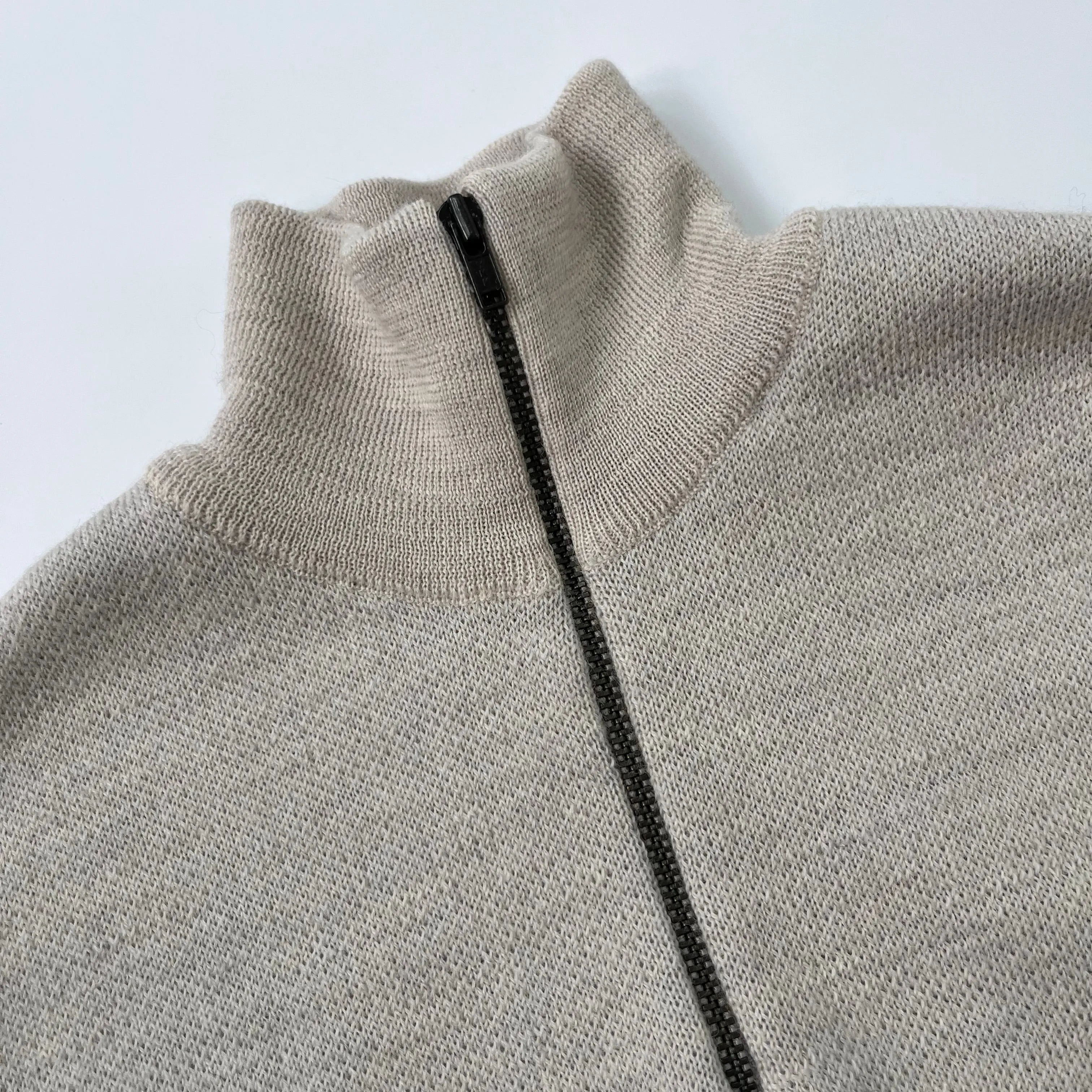 Bonpoint Light Grey Wool Zip Up Knit: 10 Years