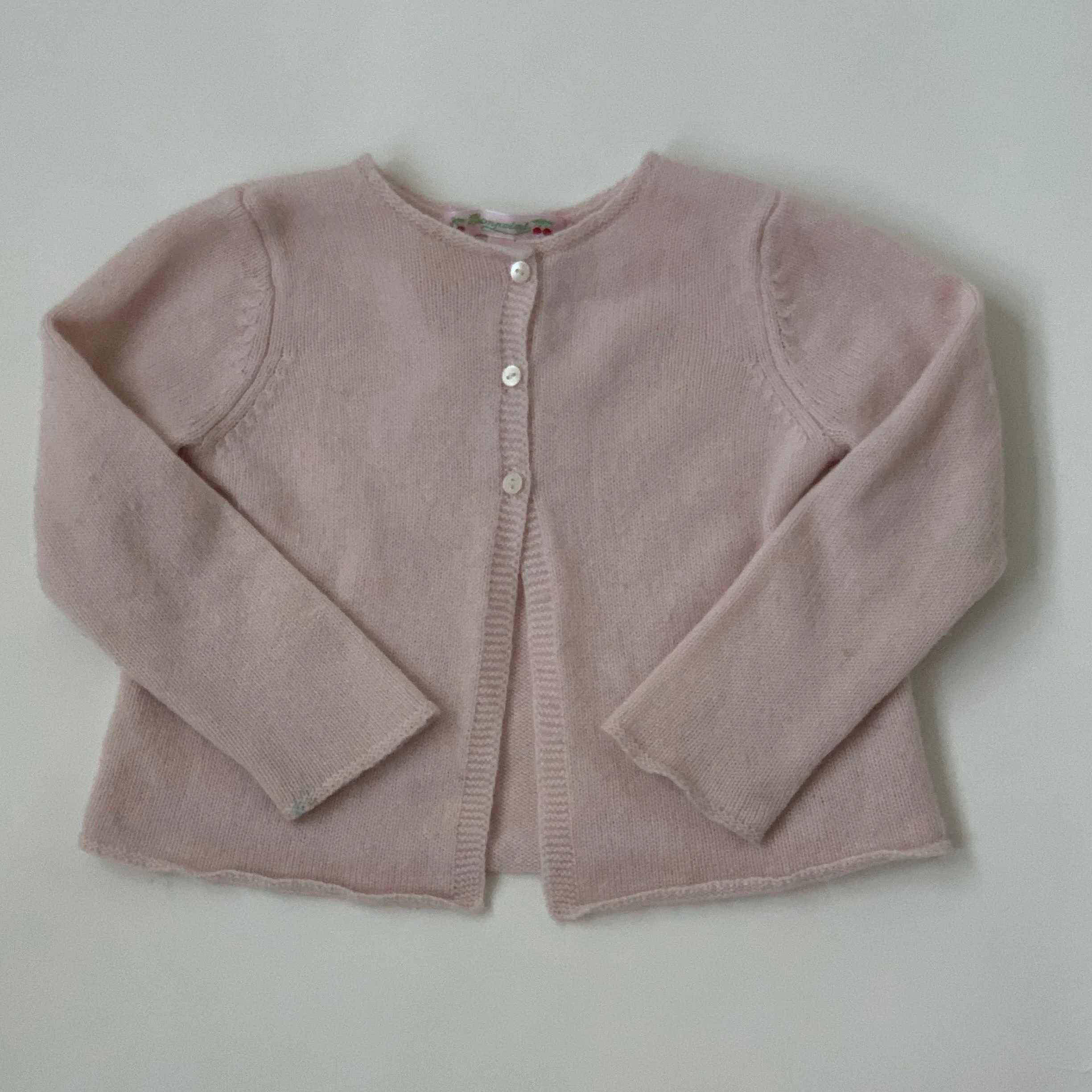 Bonpoint Pale Pink Cashmere Cardigan: 2 Years