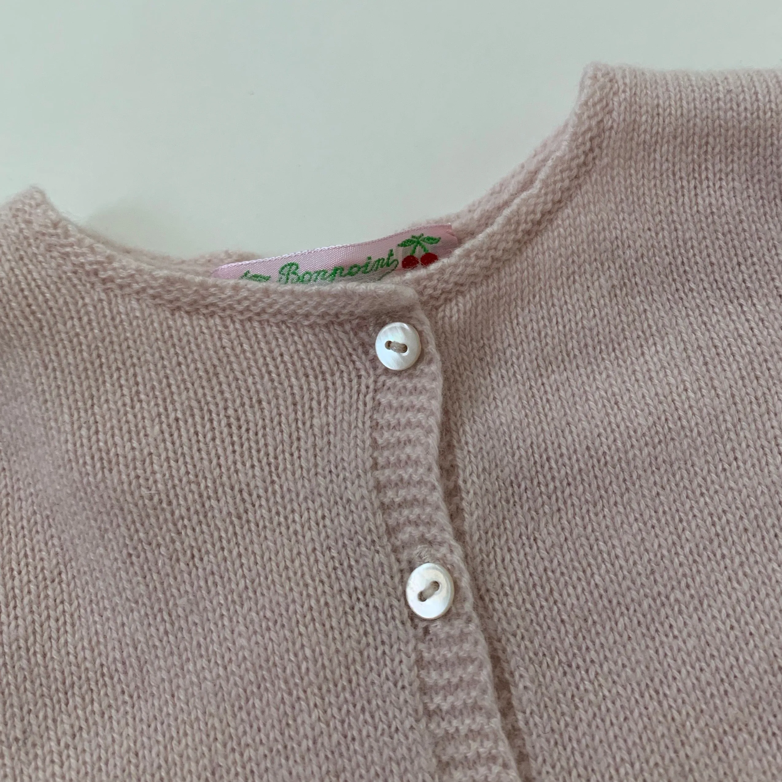 Bonpoint Pale Pink Cashmere Cardigan: 2 Years