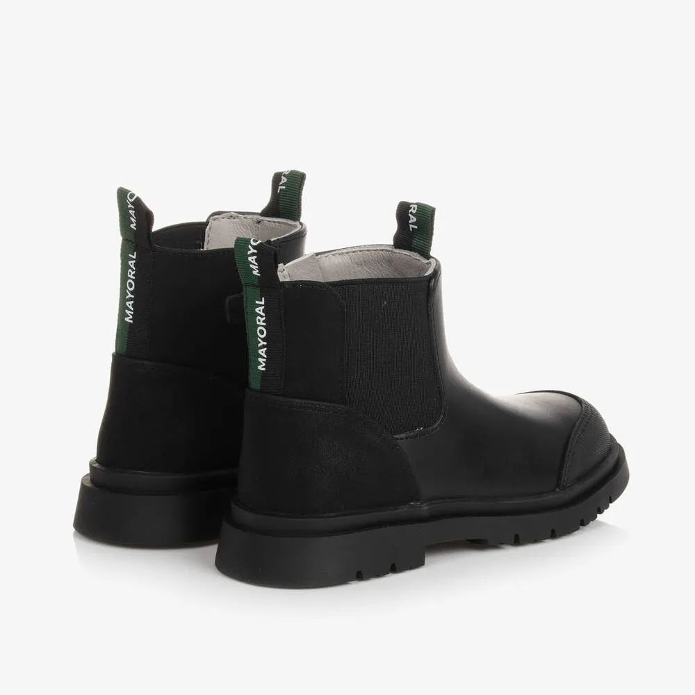 Boys Black Leather Chelsea Boots