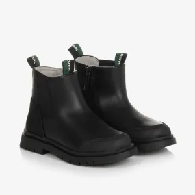 Boys Black Leather Chelsea Boots