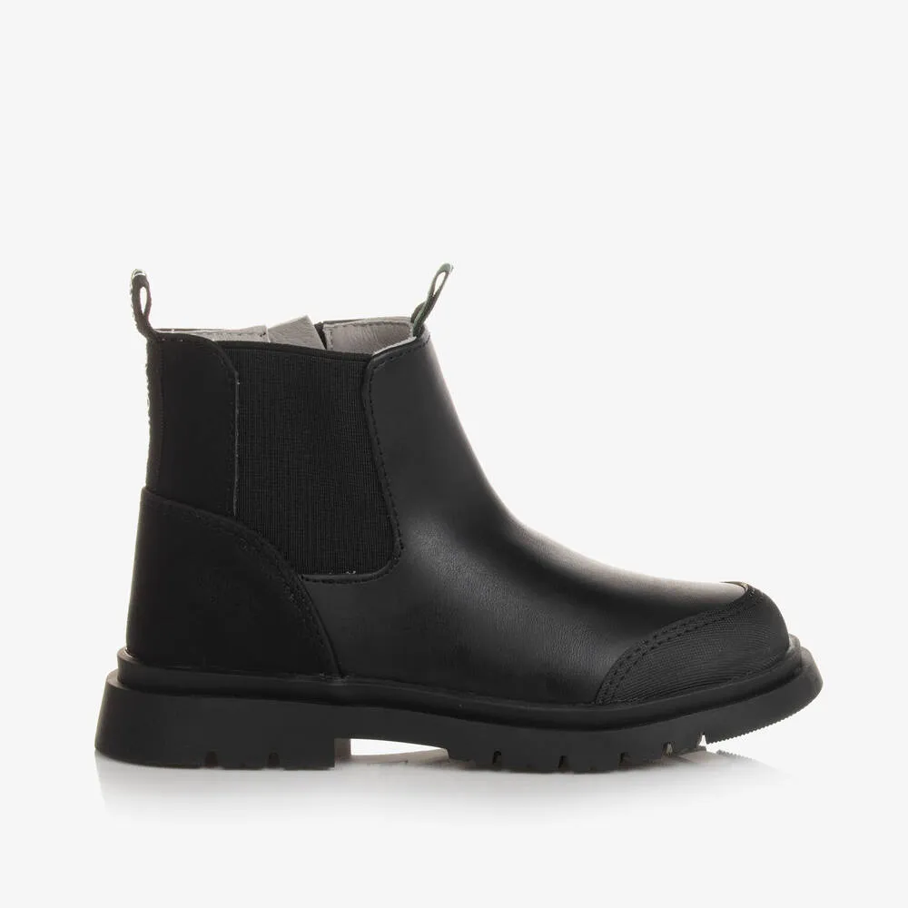 Boys Black Leather Chelsea Boots