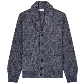 BRUNELLO CUCINELLI Cashmere Knit Cardigan Blue/White