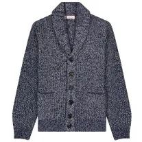 BRUNELLO CUCINELLI Cashmere Knit Cardigan Blue/White