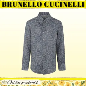 BRUNELLO CUCINELLI  |Linen Street Style Long Sleeves Shirts