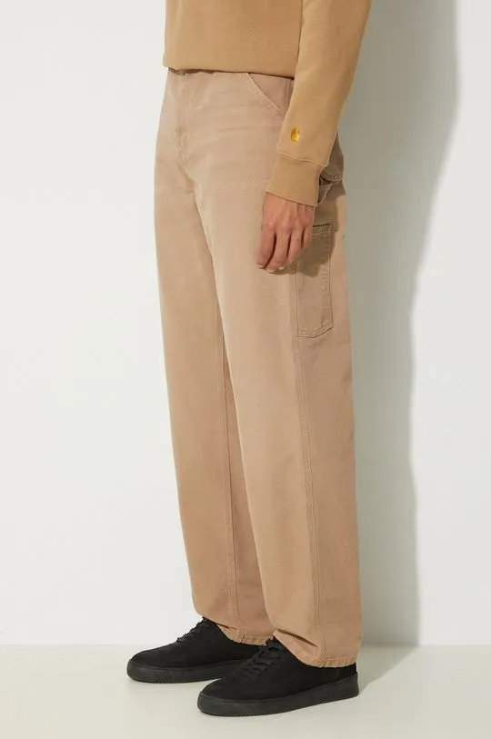 Carhartt WIP cotton trousers Single Knee Pant beige color I031497.2FS3K