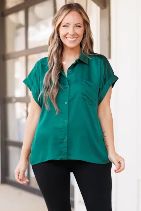 Carnation Kisses Top, Hunter Green