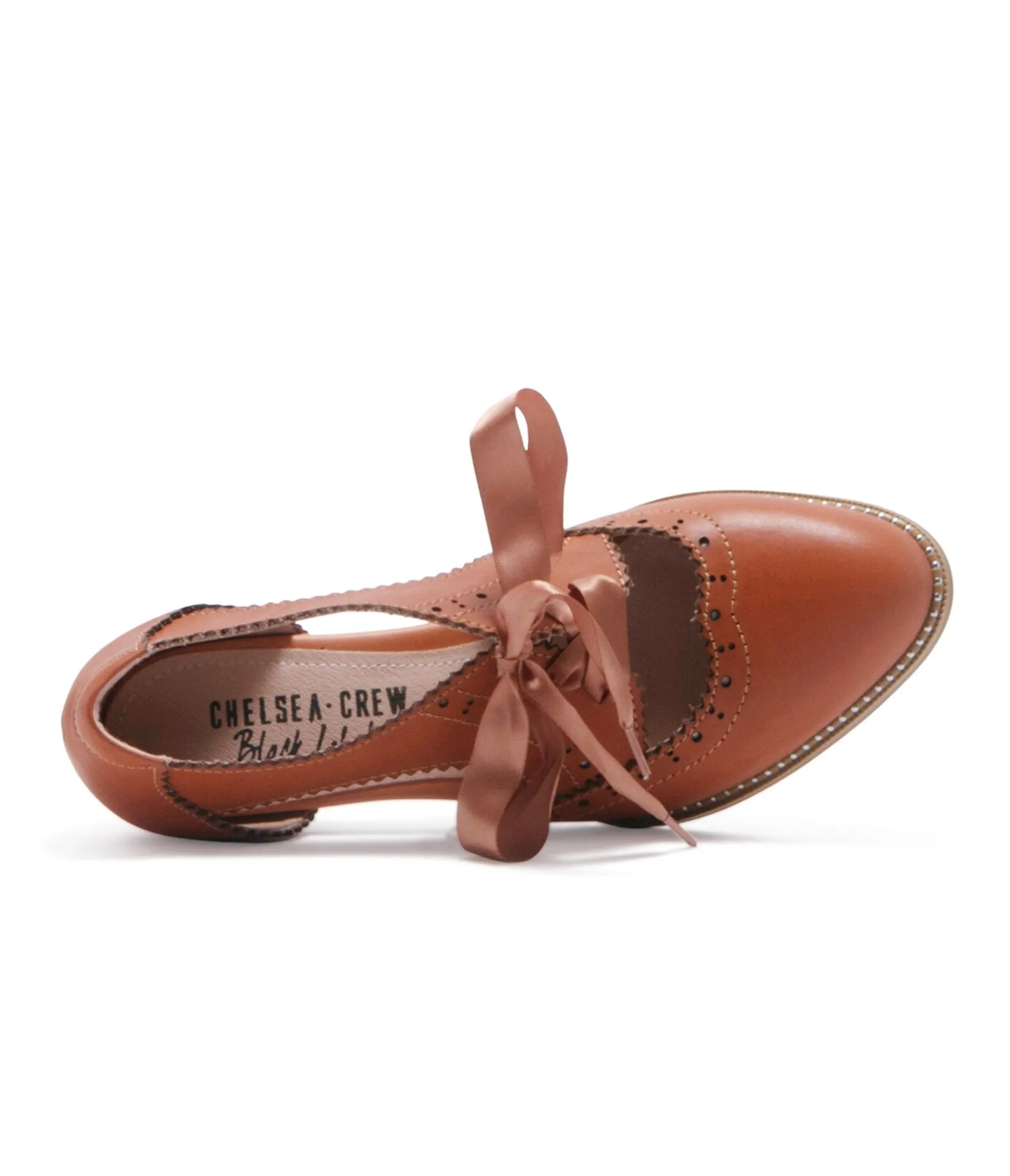 Chelsea Crew 1930s Tan Leather Bow Oxford Heels