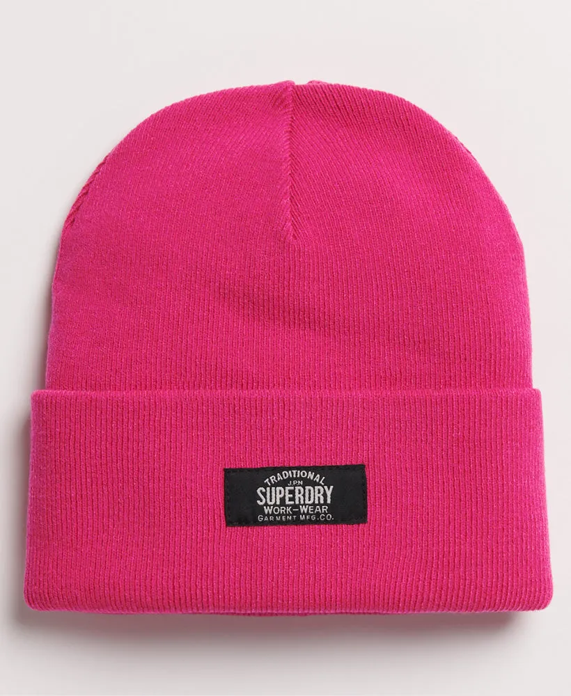 Classic Knitted Beanie | Pink Peacock