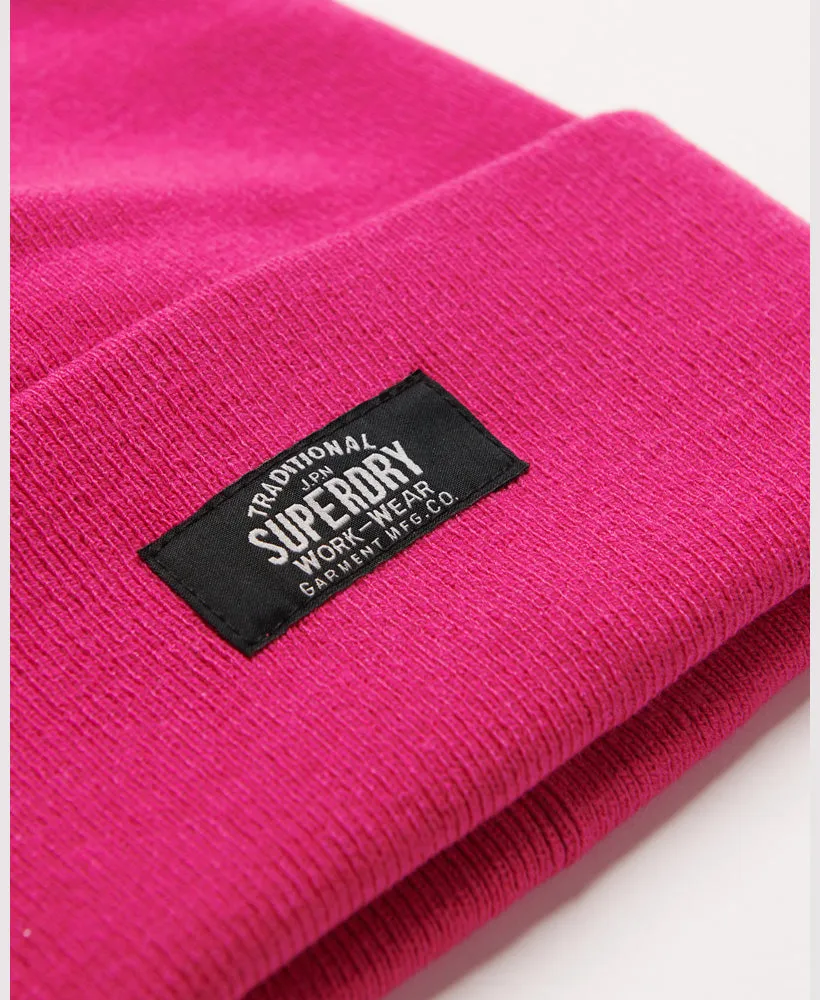 Classic Knitted Beanie | Pink Peacock