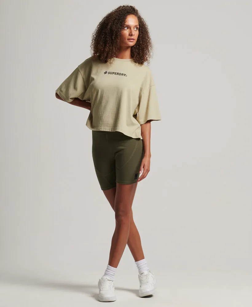 Code Applique Oversized Boxy T Shirt | Explorer Sand