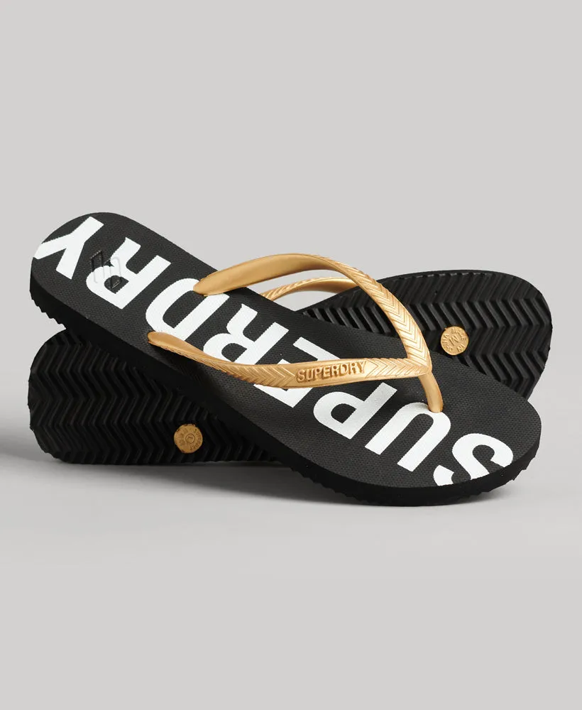 Code Essential Flip Flop | Black/Metallic Gold